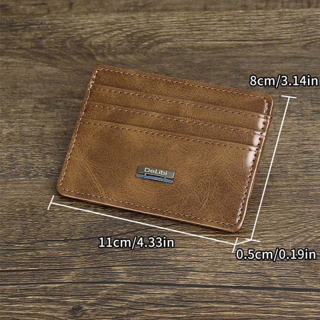 Men's PU minimalist card bag
