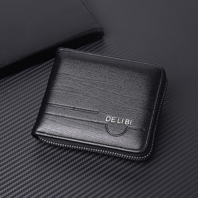 Men's fashion business PU zipper wallet