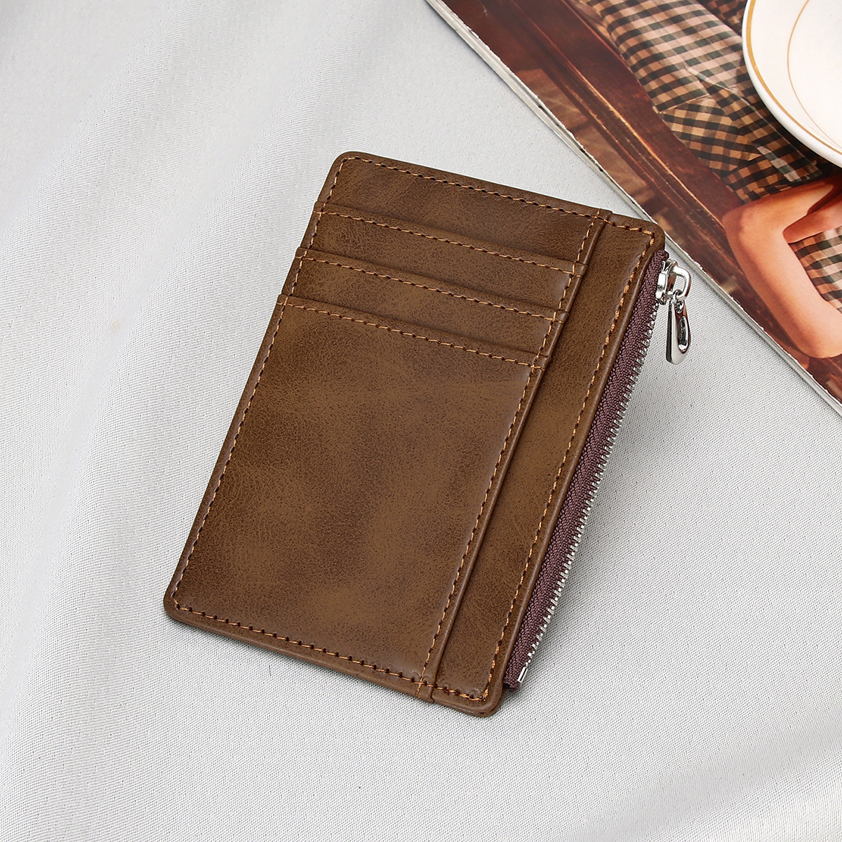 Men's PU minimalist card bag