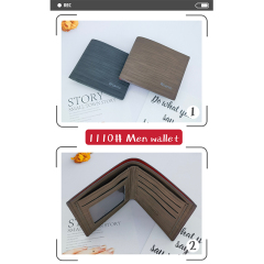 Men's fashion simple PU short wallet