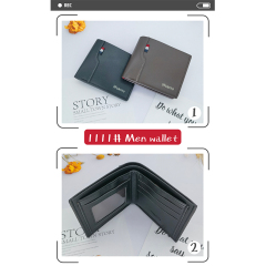 Men's fashion simple PU short wallet