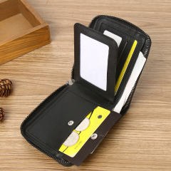Men's fashion business PU zipper wallet