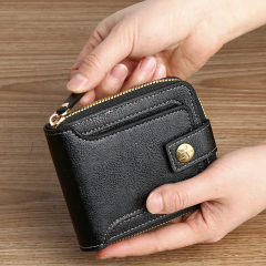 Men's fashion business PU zipper wallet