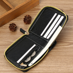 Men's fashion business PU zipper wallet