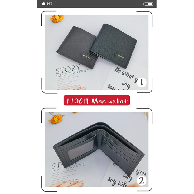 Men's fashion simple PU short wallet