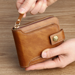 Men's fashion business PU zipper wallet