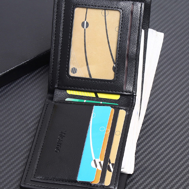 Men's fashion simple PU short wallet