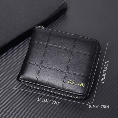 Men's fashion business PU zipper wallet