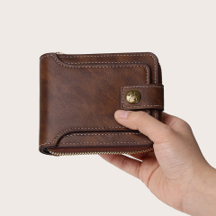 Men's fashion business PU zipper wallet
