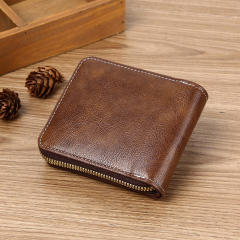 Men's fashion business PU zipper wallet