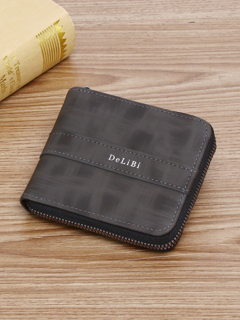 Men's fashion business PU zipper wallet