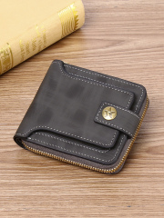 Men's fashion business PU zipper wallet