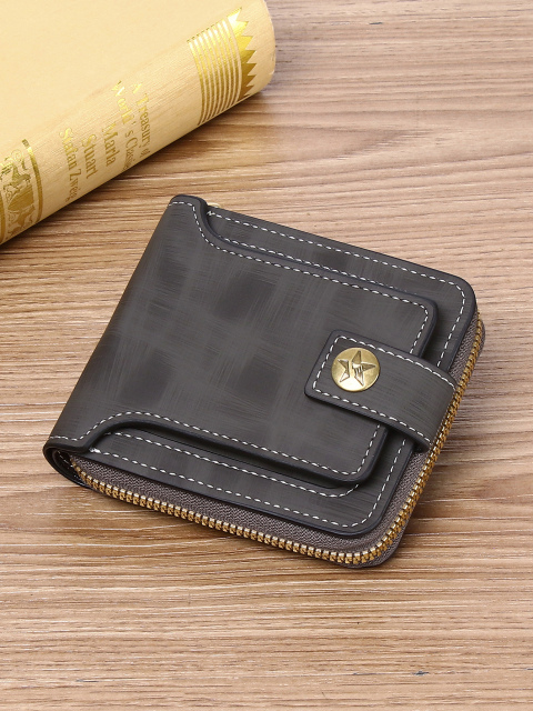 Men's fashion business PU zipper wallet