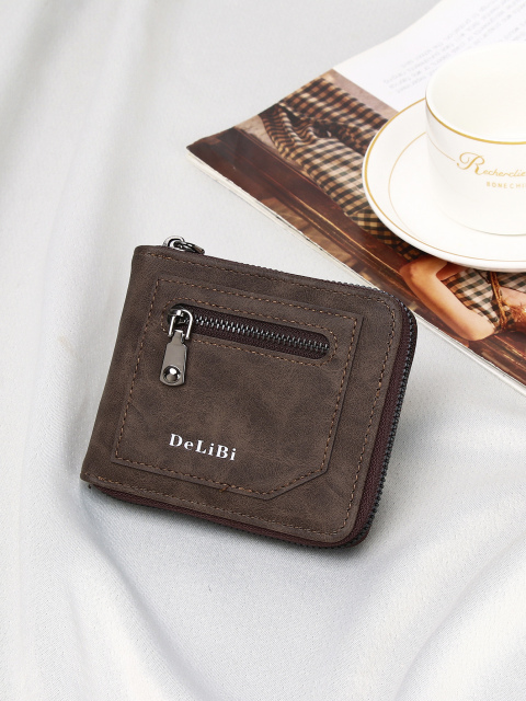 Men's fashion business PU zipper wallet