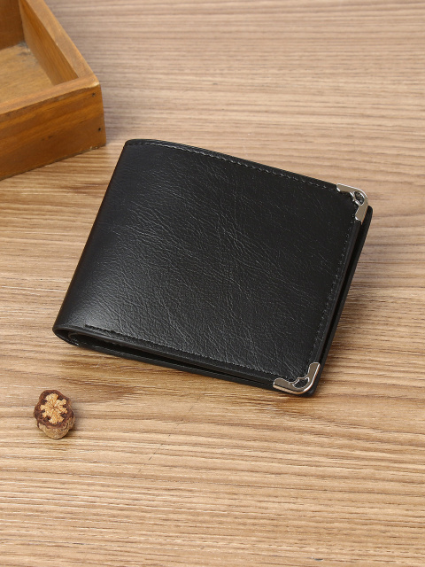 Men's fashion simple PU short wallet