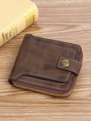 Men's fashion business PU zipper wallet