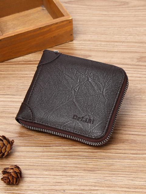 Men's fashion business PU zipper wallet