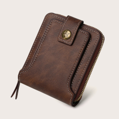Men's fashion business PU zipper wallet