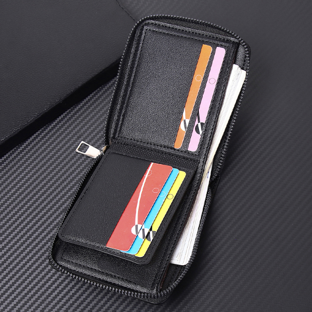 Men's fashion business PU zipper wallet