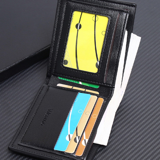Men's fashion simple PU short wallet