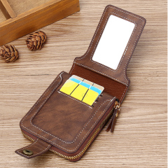 Men's fashion business PU zipper wallet