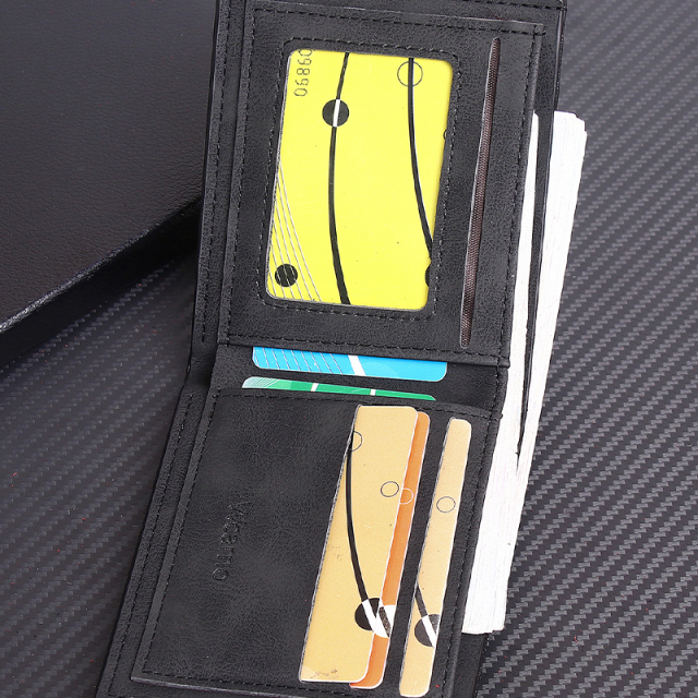 Men's fashion simple PU short wallet