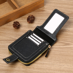 Men's fashion business PU zipper wallet