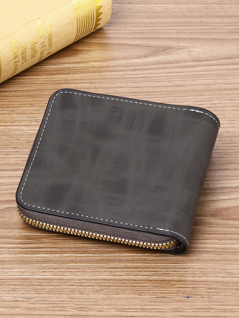 Men's fashion business PU zipper wallet