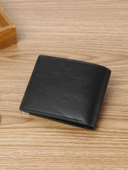 Men's fashion simple PU short wallet