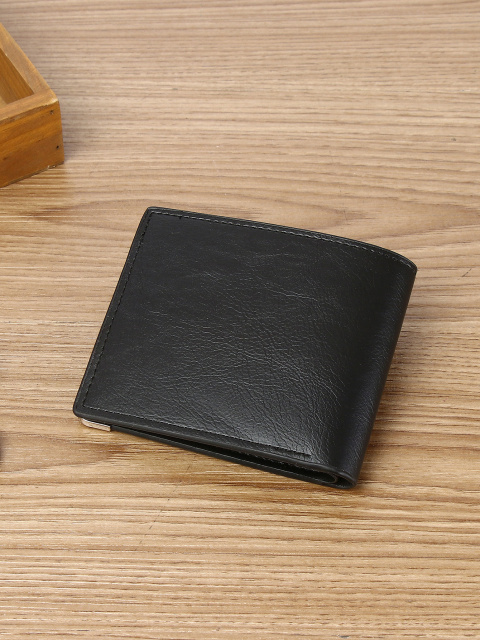 Men's fashion simple PU short wallet