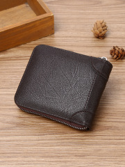 Men's fashion business PU zipper wallet