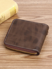 Men's fashion business PU zipper wallet