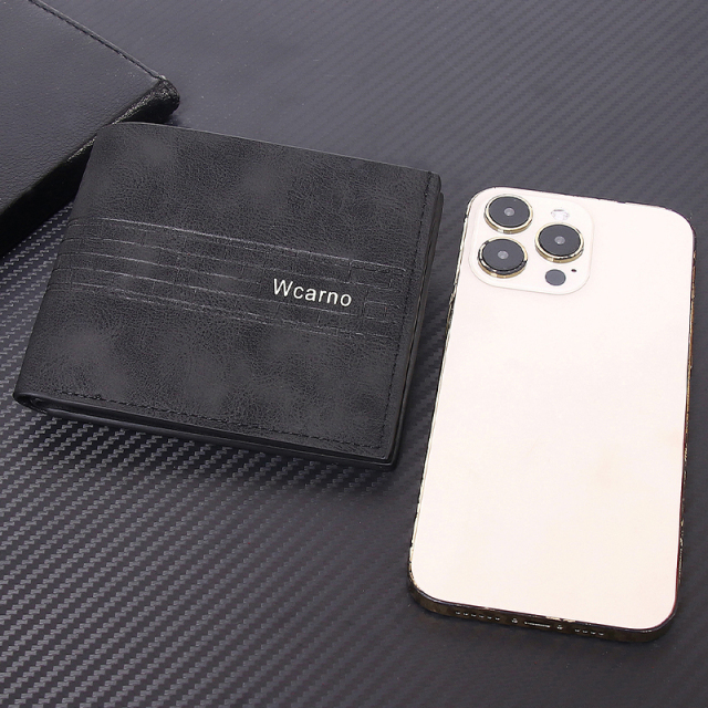 Men's fashion simple PU short wallet