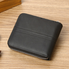 Men's fashion business PU zipper wallet