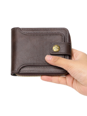 Men's fashion business PU zipper wallet
