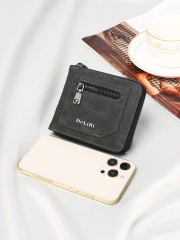 Men's fashion business PU zipper wallet