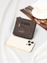 Men's fashion business PU zipper wallet