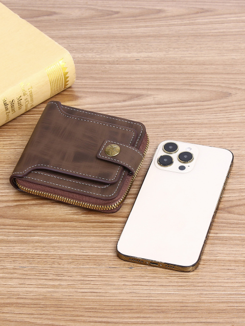 Men's fashion business PU zipper wallet