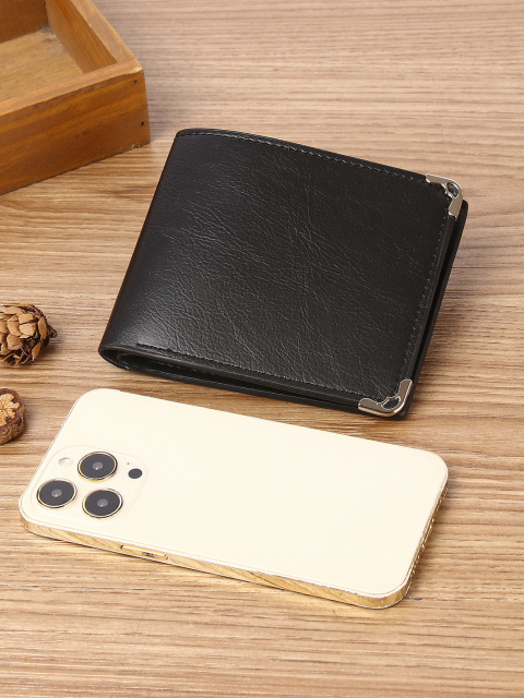 Men's fashion simple PU short wallet