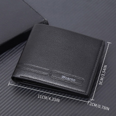 Men's fashion simple PU short wallet