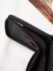 Men's fashion business PU zipper wallet