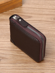 Men's fashion business PU zipper wallet