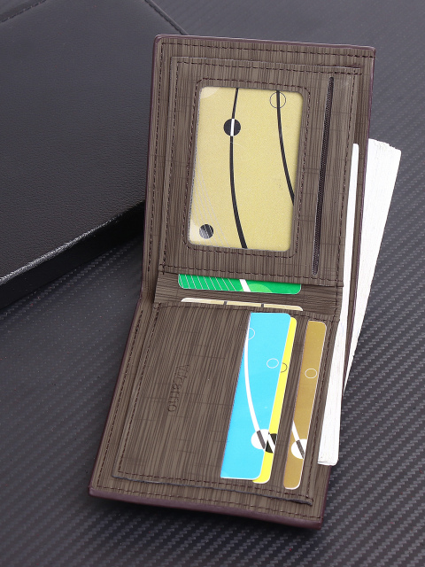 Men's fashion simple PU short wallet