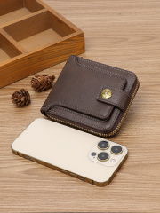 Men's fashion business PU zipper wallet