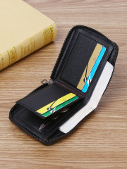 Men's fashion business PU zipper wallet
