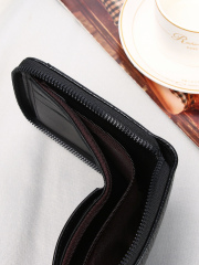 Men's fashion business PU zipper wallet