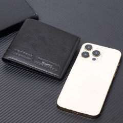 Men's fashion simple PU short wallet