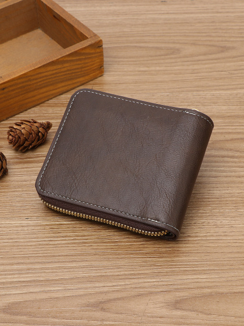 Men's fashion business PU zipper wallet