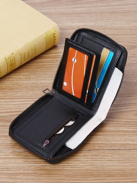 Men's fashion business PU zipper wallet