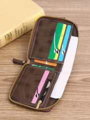 Men's fashion business PU zipper wallet